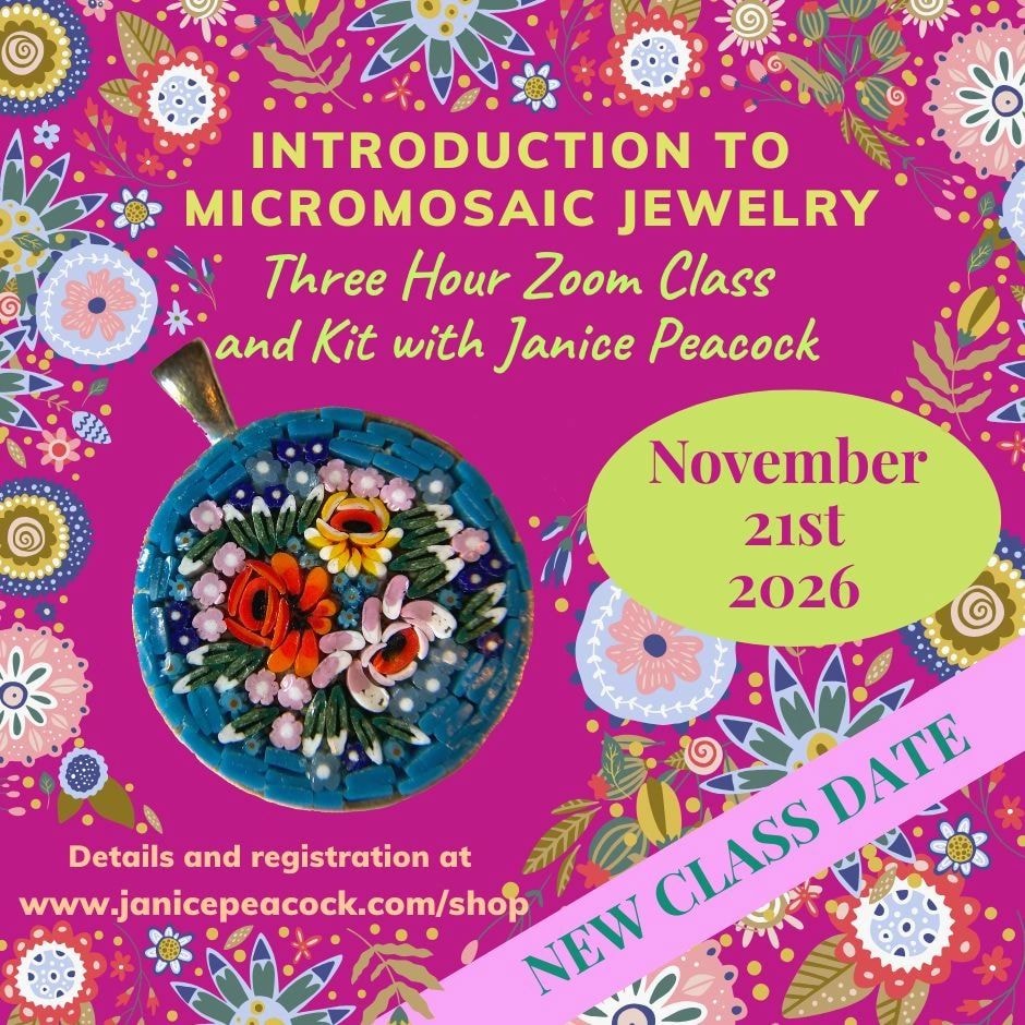 Introduction to Micromosaic Jewelry — Class and Kit with Janice Peacock